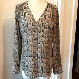 Express blue/gray snake print blouse sz small